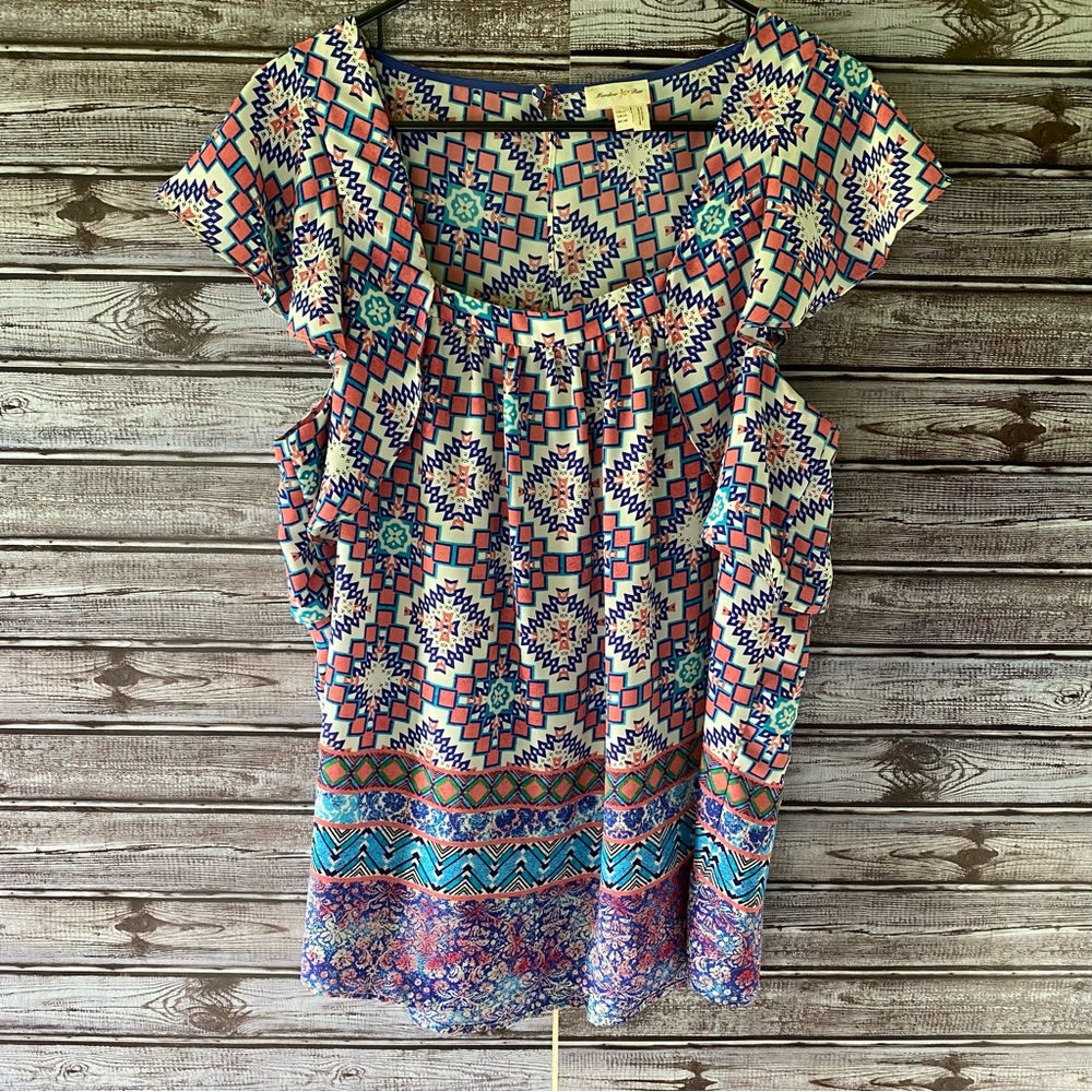 Meadow Rue Women's Cap‎ Sleeved Top Size US 14